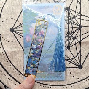 Monet Artistic Bookmark with Light Blue Tassel
